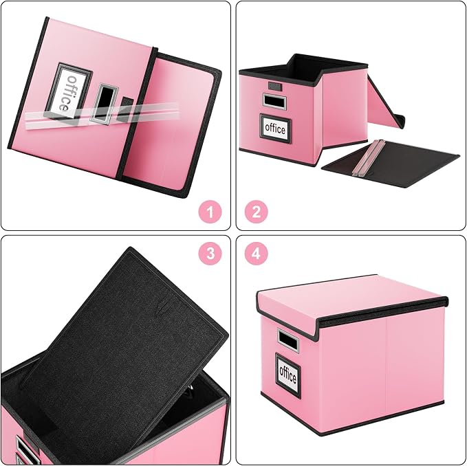 Portable Leather File Organizer Boxes - Image 6