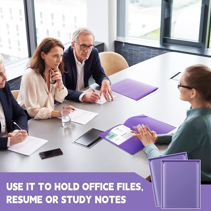 Henoyso 36 Pack Purple Plastic Folders - Image 6