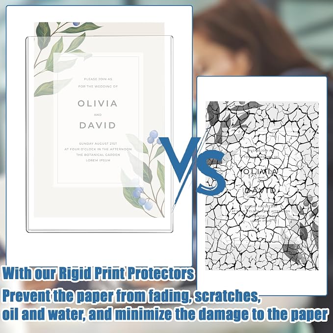 25 Pcs 8 1/2" x 11" Rigid Print Protectors Clear Sheet Protectors Hard Plastic - Image 3
