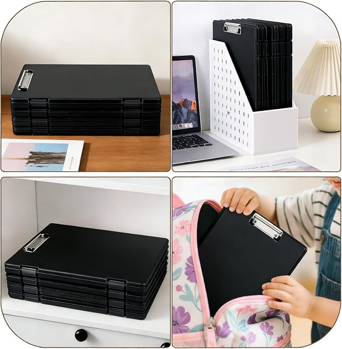 Letter Size Clipboard with Storage 8.5 * 11, Plastic Black Clipboard File Box - Image 6