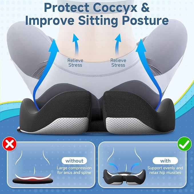 Benazcap Large Cooling Gel Memory Foam Seat Cushion - Image 4