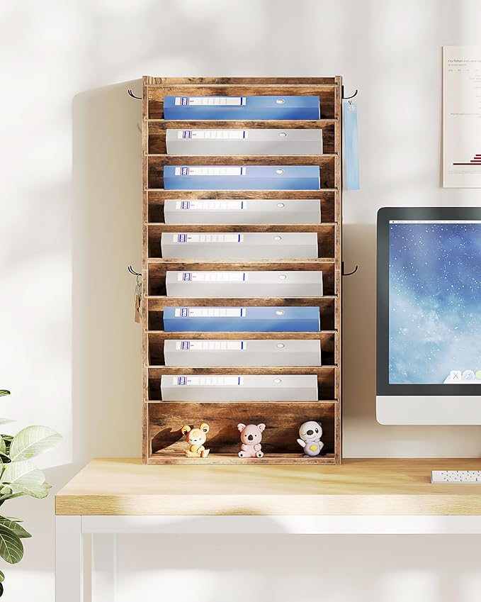 CHOEZON Wall File Organizer, 10-Tier Hanging Mail Organizer, Wall Mount File - Image 6