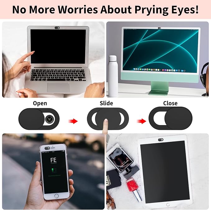 Yilador Webcam Cover 0.03 inch Ultra Thin Laptop Camera Cover Slide - Image 6