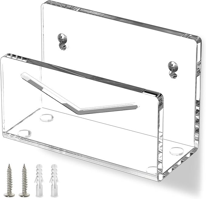 FUCDTEFC Acrylic Mail Holder, Mail Organizer Wall Mounted Clear File Letter by FUCDTEFC