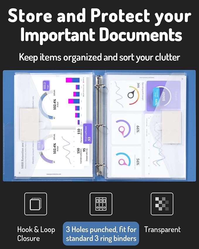 Forvencer Binder Pocket, 36 Pack Super Heavyweight Poly Binder Pocket - Image 2