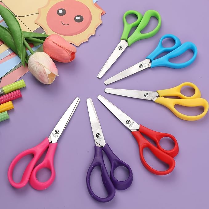 BURVAGY 12Pack 5.5" Safety Small School Kids Student Round Blunt Tip Craft - Image 9