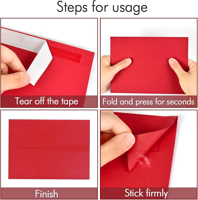 A7 Printable Red Envelopes 5X7 50 Pack - Image 2