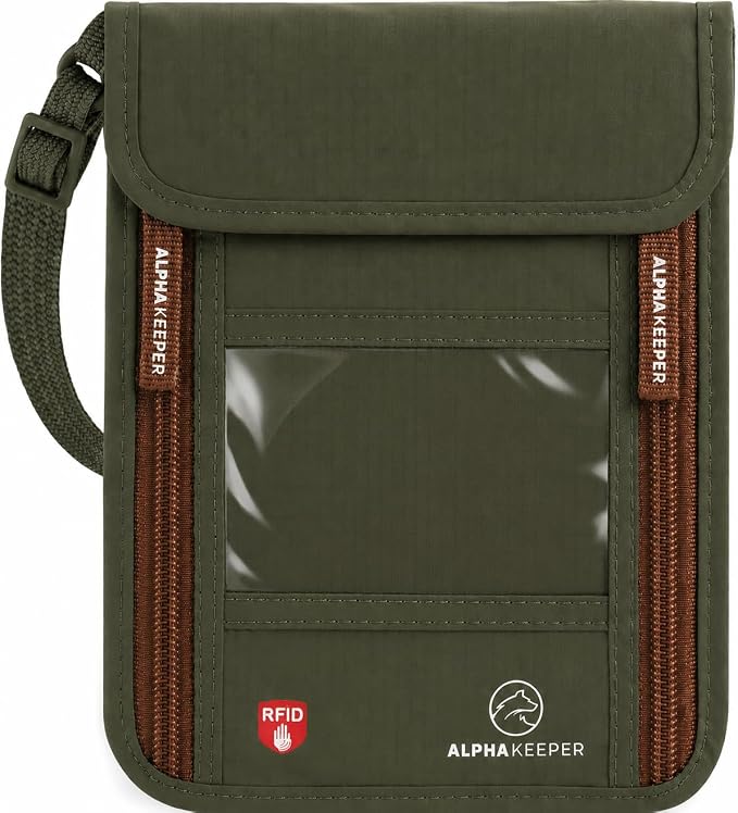 Neck Wallet, Travel Pouch For Passport Holder And Documents, Travel Neck Wallet by Alpha+Keeper