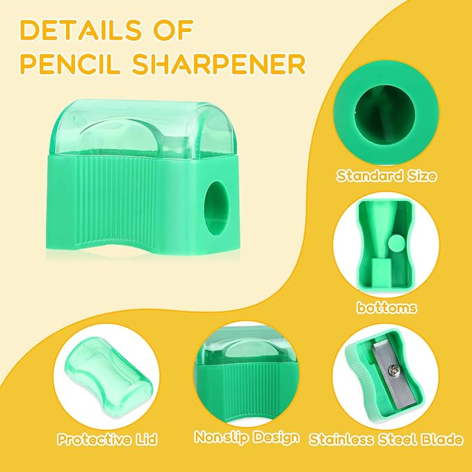 Adorox 144 Pack Bulk Miniature Plastic Pencil Sharpener Colors Assortment - Image 3