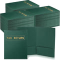 Kosiz 300 Pcs Tax Return Folders Bulk 9 x 12 Inch 2 Pocket Gold Foil Stamped by Kosiz