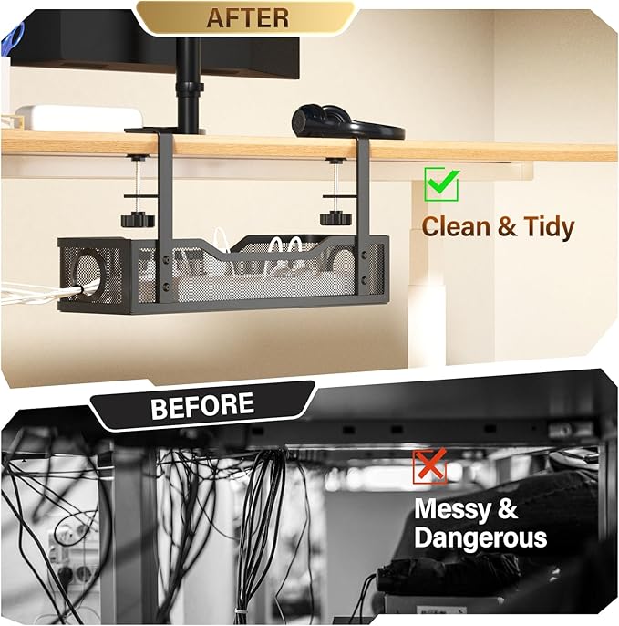Under Desk Cable Management Large, Cinati 16" Cable Management Box - Image 4