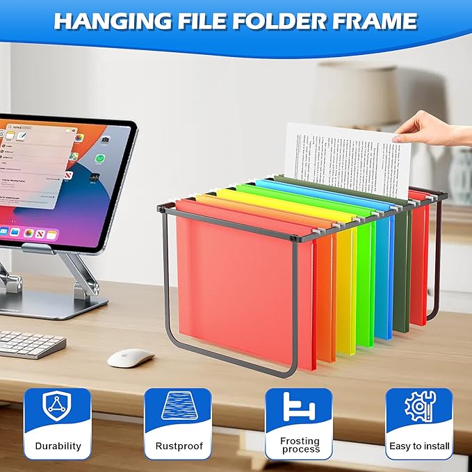 2 Pack Legal and Letter Size Hanging File Folder Frame, Hanging File Folder - Image 6