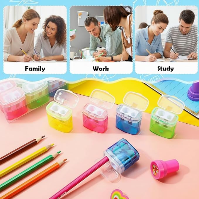 Teling 216 Pcs 180 Pcs Manual Pencil Sharpeners Bulk Handheld Dual Holes Pencil - Image 5