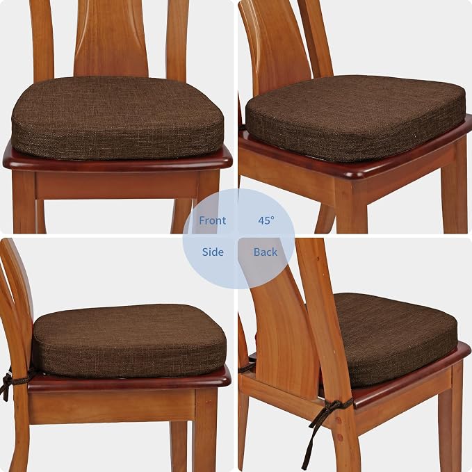 BUYUE Thickened 2.5" Friendly Woven Fabric Dining Chair Cushion, U-Shape High - Image 2