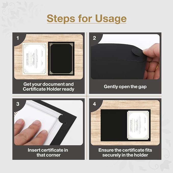 BELLE KR® Black Certificate Holders 8.5 x 11, Documents and Diplomas - Image 5