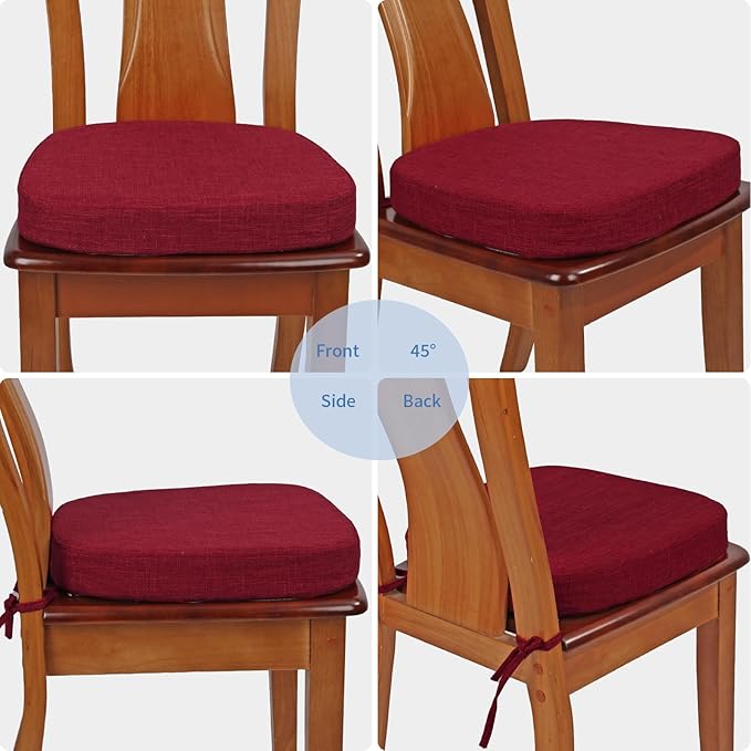 BUYUE Thickened 2.5" Friendly Woven Fabric Dining Chair Cushion, U-Shape High - Image 4