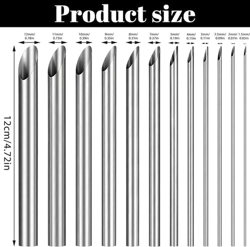 12PCS Stainless Steel Silver Hole Punch, Stainless Steel Circular Clay Hole - Image 2