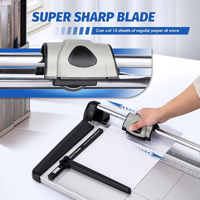 Rotary Paper Trimmer, 15 Sheets Heavy Duty Paper Trimmer, 480mm Cutting Length - Image 2