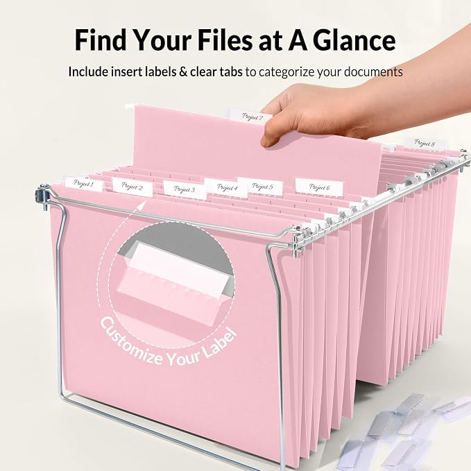 SUNEE 25 Pack Hanging File Folders, Hanging File Folders Letter Size - Image 2