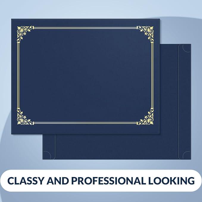SUNEE Single Sided Certificate Holders, 15 Packs Blue Diploma Holders, - Image 3
