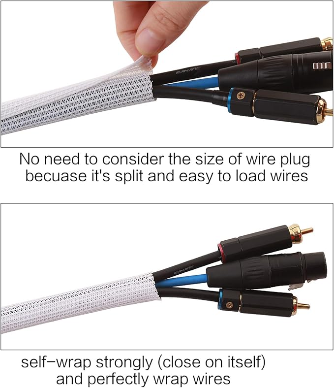 Alex Tech 20ft - 1.5 inch Cord Protector Wire Loom Tubing Cable Sleeve Split - Image 2