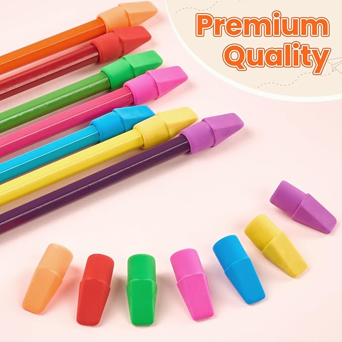 60 Pack Erasers for Kids, Sooez Pencil Top Erasers, Eraser Caps, Cap Toppers - Image 6
