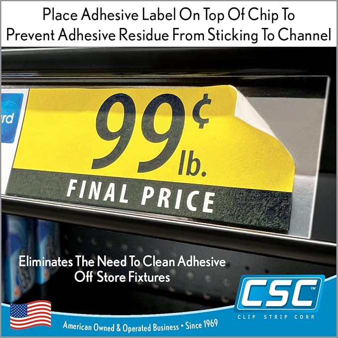 Clip Strip Corp. Price/Data Channel Label Holder Chips, 7.5 Mil Thick, Gondola - Image 2