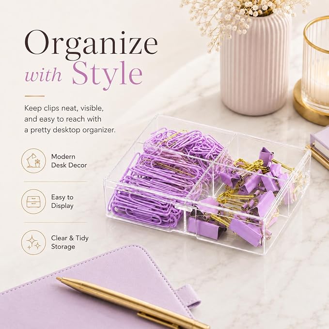 Cute Paper Clips Binder Clips Combo Set, Cute Office Supplies Set - Image 2