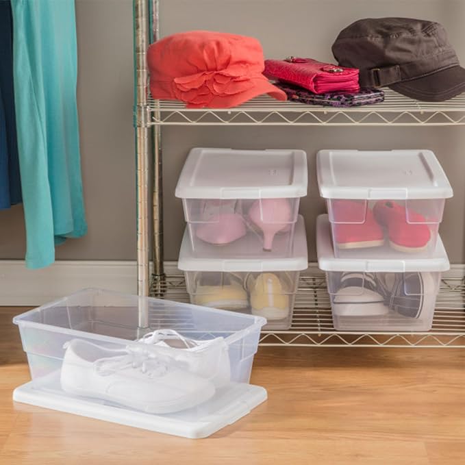 Sterilite 36-Pack 6 Quart Storage Box, Stackable Clear Plastic Bins - Image 7
