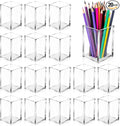 20Pack Clear Acrylic Pen Holder Desktop Pencil Organizer Acrylic Pencil Cup by AFOROEOA