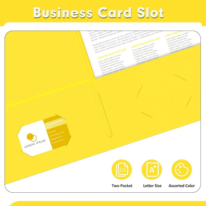 Two Pocket Folders, PANDRI 50 Pack 2 Pocket Folders, Letter Size Paper File - Image 5