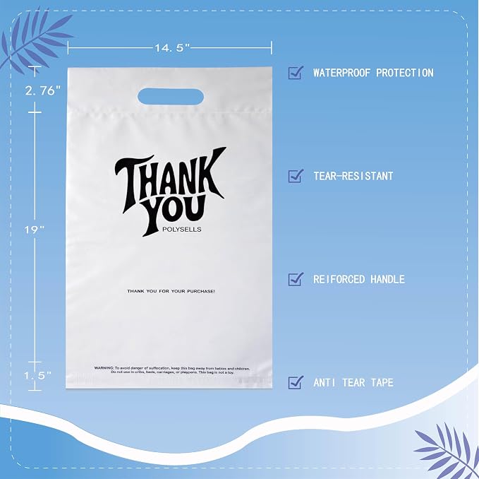 POLYSELLS Thank You Poly Mailers 10x13 inches 50 Pcs Waterproof Self-Sealing - Image 8