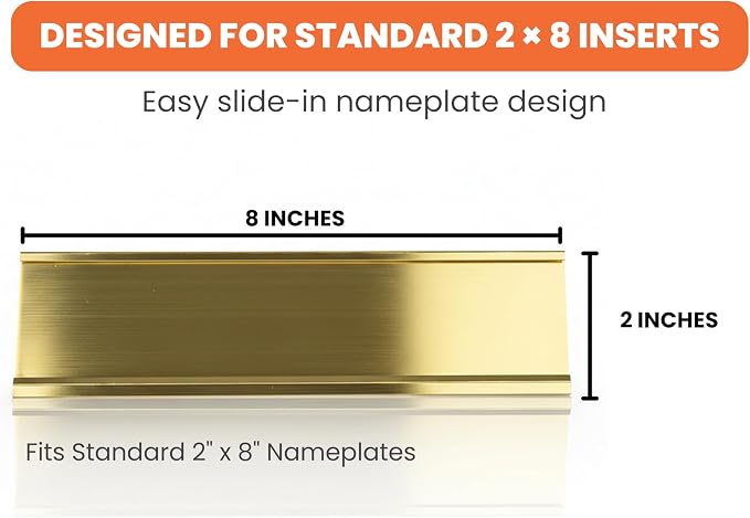 2" x 8" Aluminum Office Desk Nameplate Sign Holder 1 Pack - Image 9