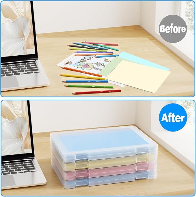 1 Pack A4 File Box Paper Organizers Holder, Transparent Document Paper Project - Image 6