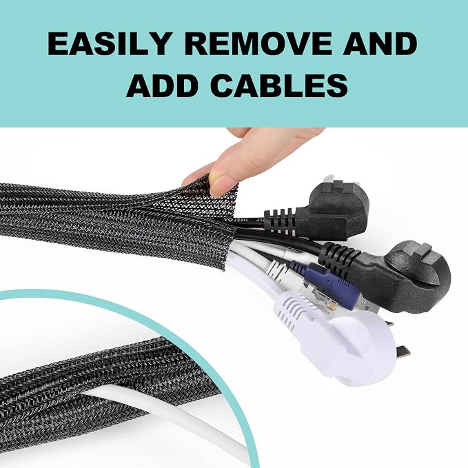 AGPTEK Cable Sleeve, 2 Pack 5ft - Image 4