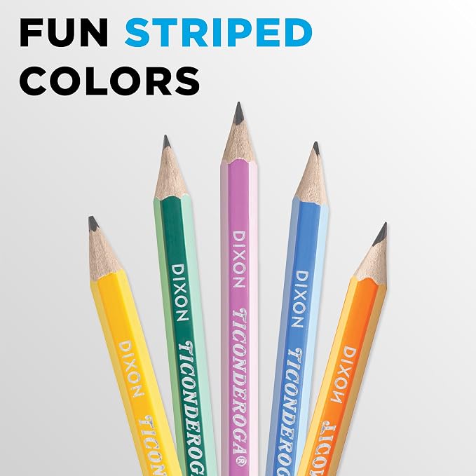 Ticonderoga X13910 Striped Wood-Cased Pencils, 2 HB Soft, Pre-Sharpened - Image 5