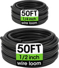 Wire Loom 1/4", 1/2 Inch x 50 FT, Split Wire Loom Tubing Wire Conduit, Cable by YesBes