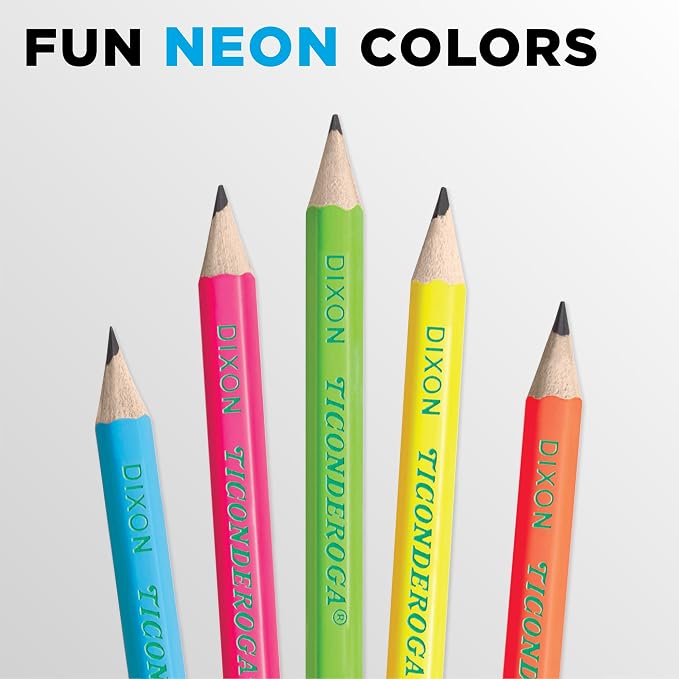 Ticonderoga Neon Pencils, #2 Pre-Sharpened Wood Pencils - Image 5