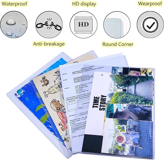 7 PCS 8.5" x 11" Rigid Print Protectors, Plastic Paper Sheet Protectors - Image 4