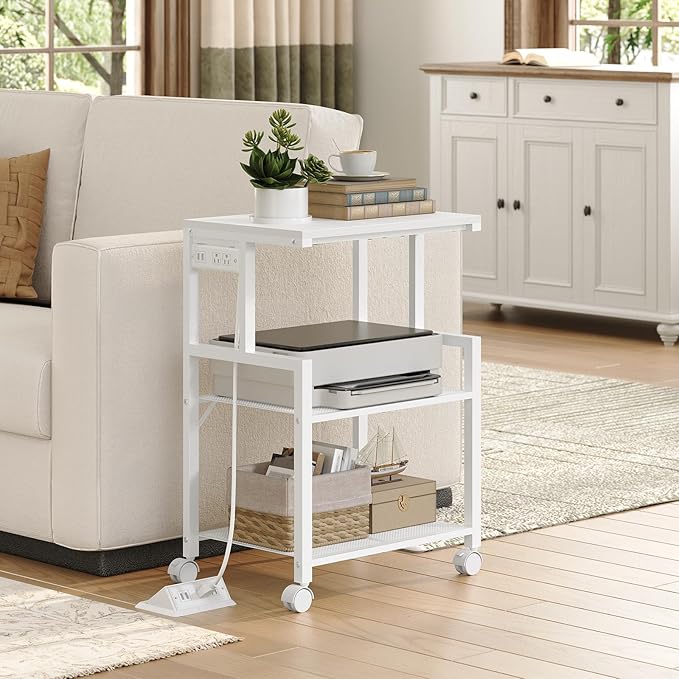 MAHANCRIS Mobile Printer Stand, 3-Tier Industrial Printer Cart - Image 3