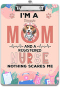 I'm a Beagle Mom and a Registered Nurse Nothing Scares Me Acrylic Clipboard by Ninety3POD
