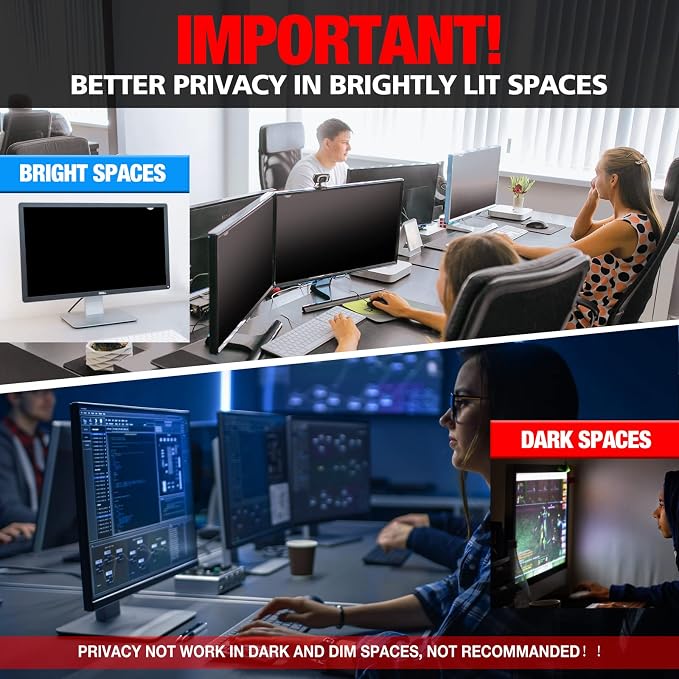 Computer Privacy Screen Filter for 22 Inch 16:10 Widescreen Monitor, - Image 5