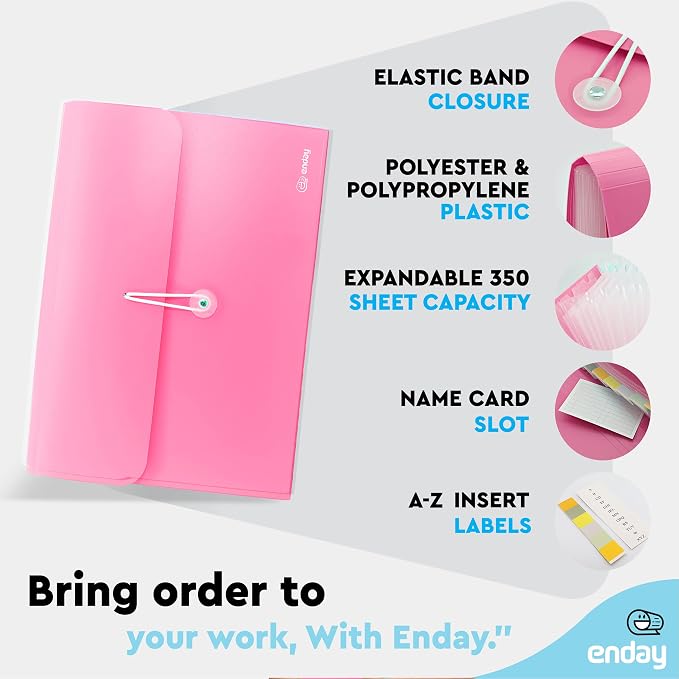 Accordion File Organizer, 13 Pocket Expanding File & Cover Folder - Image 3