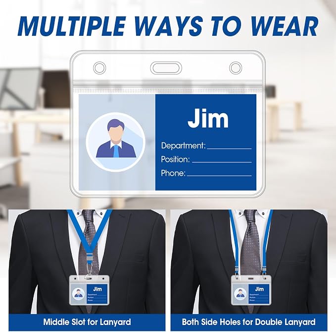 200 Pcs Horizontal Badge Holders, Extra Thick ID Card Name Tag Badge Holder - Image 4