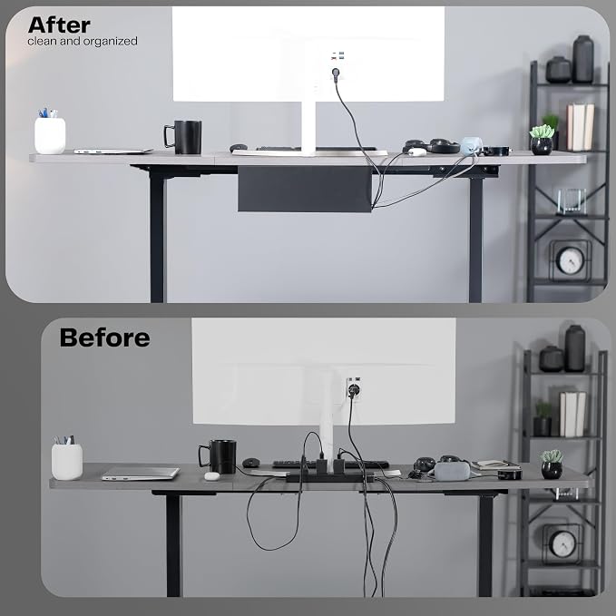 VIVO Under Desk 17 inch Cable Management Tray, Power Strip Holder, Cord - Image 4