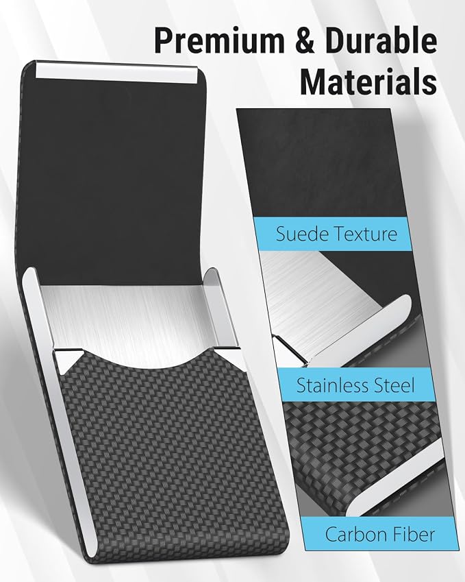 MaxGear Business Card Holder, PU Leather Business Card Case, Magnetic Closure - Image 4