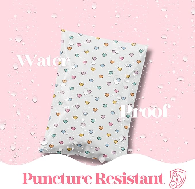 Pretty Package Store Designer Poly Mailers 14.5x19, Preppy Hearts, 100 Pack | - Image 4