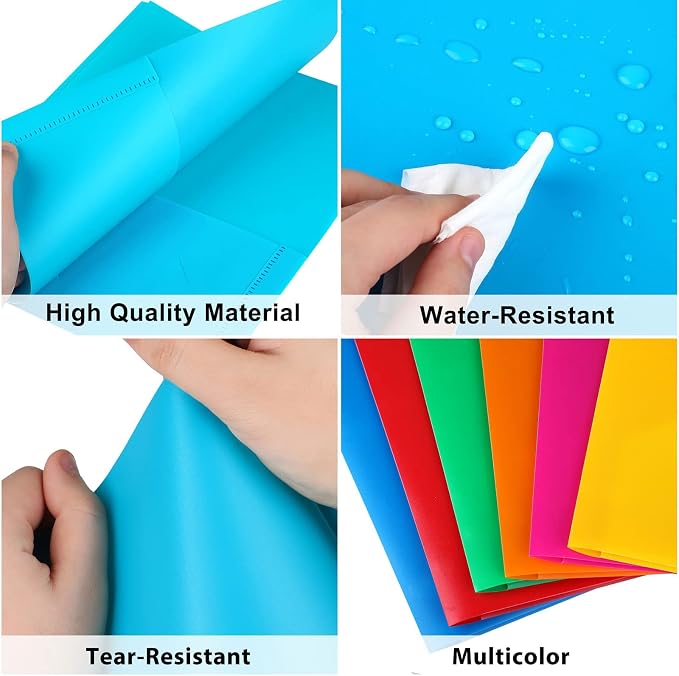 HABGP Plastic Folders with Pockets, 6 Color Heavy Duty Two Pocket Folder - Image 5