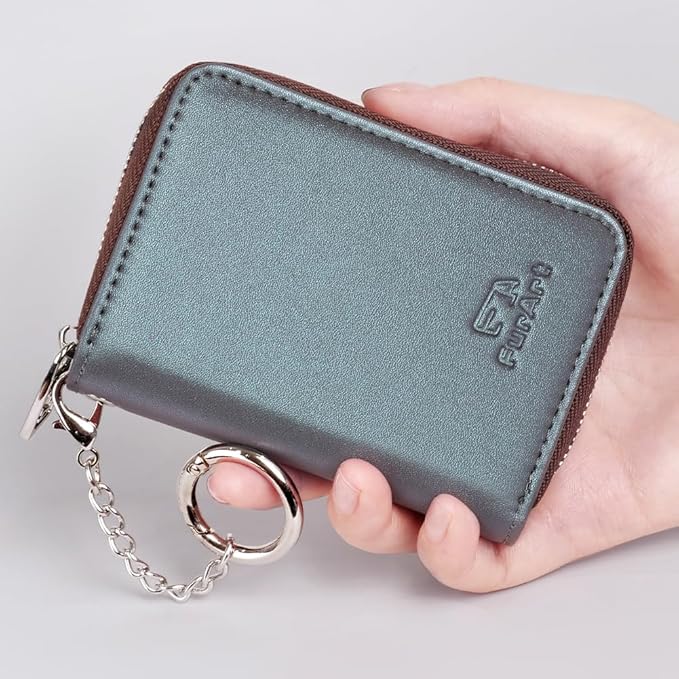 FurArt Zipper Wallet Women, RFID Blocking Credit Card Wallet, Business Card - Image 4