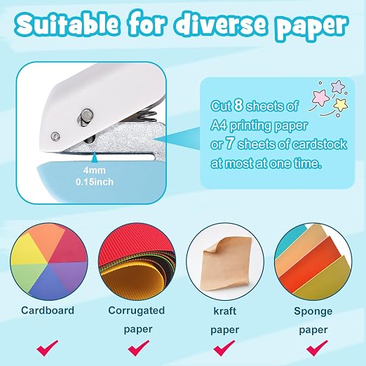 UCEC 3pc Paper Craft Hole Punch Shapes, Heart Star Circle Single Hole Punch | - Image 5